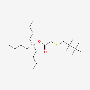 molecular formula C22H46O2SSn B13781812 Stannane, (2-(2,2,3,3-tetramethylbutylthio)acetoxy)tributyl- CAS No. 73927-97-6
