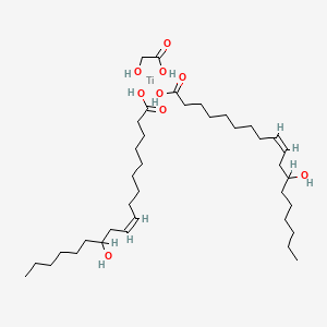 molecular formula C38H72O9Ti B13781827 Di(12-hydroxyoleoyl) glycolyl titanate CAS No. 68443-47-0