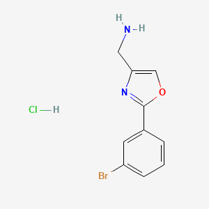 molecular formula C10H10BrClN2O B1378185 (2-(3-Bromophenyl)oxazol-4-yl)methanamine hydrochloride CAS No. 1187933-53-4