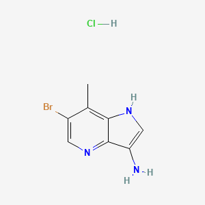 molecular formula C8H9BrClN3 B1378187 3-Amino-6-bromo-7-methyl-4-azaindole hydrochloride CAS No. 1260386-94-4