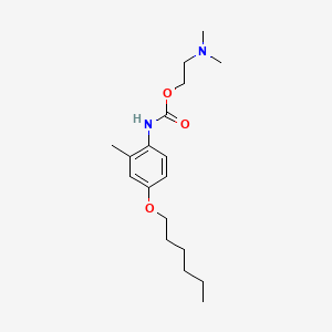 molecular formula C18H30N2O3 B13781896 Carbanilic acid, 4-(hexyloxy)-2-methyl-, 2-(dimethylamino)ethyl ester CAS No. 63986-39-0