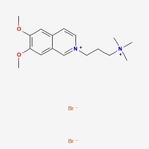 molecular formula C17H26Br2N2O2 B13781908 Isoquinolinium, 6,7-dimethoxy-2-(3-(trimethylammonio)propyl)-, dibromide CAS No. 64047-55-8
