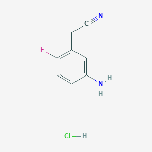 molecular formula C8H8ClFN2 B1378192 (5-Amino-2-fluoro-phenyl)-acetonitrile hydrochloride CAS No. 1220039-71-3