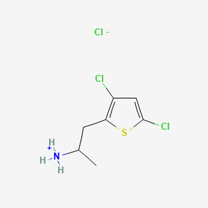 molecular formula C7H10Cl3NS B13782008 Ethylamine, 1-(3,5-dichloro-2-thenyl)-, hydrochloride CAS No. 67482-63-7