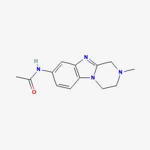 molecular formula C13H16N4O B13782028 N-(2-methyl-1,2,3,4-tetrahydropyrazino[1,2-a]benzimidazol-8-yl)acetamide 