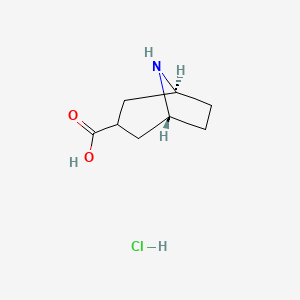 molecular formula C8H14ClNO2 B1378205 exo-8-Azabicyclo[3.2.1]octane-3-carboxylic acid hydrochloride CAS No. 68322-48-5