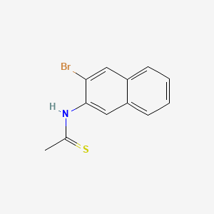 molecular formula C12H10BrNS B13782056 Ethanethioamide, N-(3-bromo-2-naphthalenyl)- CAS No. 65776-65-0