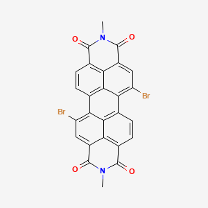 molecular formula C26H12Br2N2O4 B13782059 11,22-dibromo-7,18-dimethyl-7,18-diazaheptacyclo[14.6.2.22,5.03,12.04,9.013,23.020,24]hexacosa-1(22),2,4,9,11,13(23),14,16(24),20,25-decaene-6,8,17,19-tetrone 