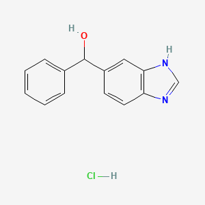 molecular formula C14H13ClN2O B1378206 1H-1,3-Benzodiazol-5-yl(phenyl)methanol hydrochloride CAS No. 1373232-61-1