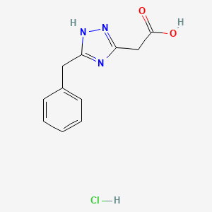 molecular formula C11H12ClN3O2 B1378207 (5-Benzyl-4H-[1,2,4]triazol-3-yl)-acetic acid hydrochloride CAS No. 1187927-29-2