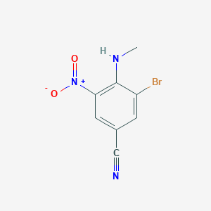 molecular formula C8H6BrN3O2 B1378208 3-Bromo-4-(methylamino)-5-nitrobenzonitrile CAS No. 1420800-36-7