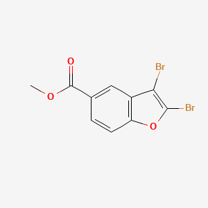 molecular formula C10H6Br2O3 B1378212 2,3-Bromo-5-benzofurancarboxylic acid methyl ester CAS No. 1427503-52-3