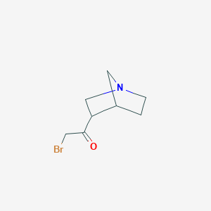 molecular formula C8H12BrNO B13782143 Ethanone, 1-(1-azabicyclo[2.2.1]hept-3-YL)-2-bromo-, exo-(9CI) 