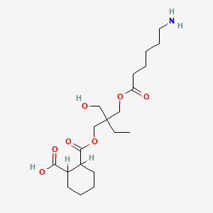 molecular formula C20H35NO7 B13782171 2-{[2-{[(6-Aminohexanoyl)oxy]methyl}-2-(hydroxymethyl)butoxy]carbonyl}cyclohexanecarboxylic acid CAS No. 7142-98-5