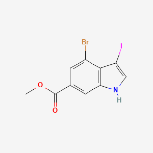 4-Bromo-3-iodo-indole-6-carboxylic acid methyl ester