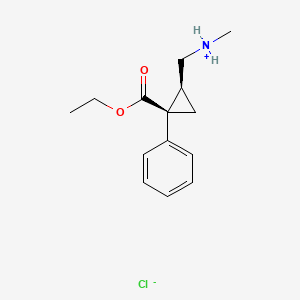 molecular formula C14H20ClNO2 B13782215 (Z)-2-((Methylamino)methyl)-1-phenylcyclopropanecarboxylic acid ethyl ester hydrochloride CAS No. 85467-19-2