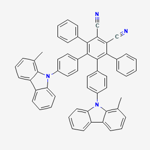 molecular formula C58H38N4 B13782242 4,5-bis[4-(1-methylcarbazol-9-yl)phenyl]-3,6-diphenylbenzene-1,2-dicarbonitrile 