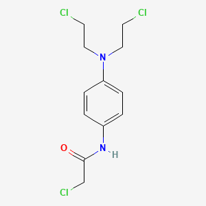molecular formula C12H15Cl3N2O B13782251 N-{4-[Bis(2-chloroethyl)amino]phenyl}-2-chloroacetamide CAS No. 64977-03-3