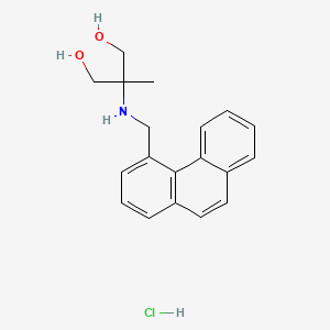 molecular formula C19H22ClNO2 B13782279 1,3-Propanediol, 2-methyl-2-((4-phenanthrenylmethyl)amino)-, hydrochloride CAS No. 96403-62-2