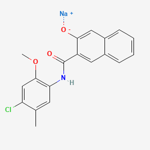 molecular formula C19H15ClNNaO3 B13782296 2-Naphthalenecarboxamide, N-(4-chloro-2-methoxy-5-methylphenyl)-3-hydroxy-, monosodium salt CAS No. 93964-23-9