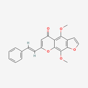 molecular formula C21H16O5 B13782330 4,9-Dimethoxy-7-(2-phenylethenyl)-5H-furo[3,2-g][1]benzopyran-5-one 