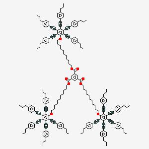 molecular formula C225H234O9 B13782333 Tris-[11-pentakis-(4'-propylphenylethynyl)phenoxyundecyl]trimesate 