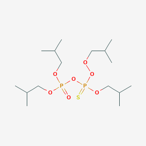 molecular formula C16H36O7P2S B13782334 [2-Methylpropoxy(2-methylpropylperoxy)phosphinothioyl] bis(2-methylpropyl) phosphate 