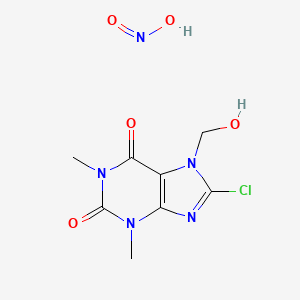 molecular formula C8H10ClN5O5 B13782335 Theophylline, 8-chloro-7-hydroxymethyl-, nitrite (ester) CAS No. 63906-67-2