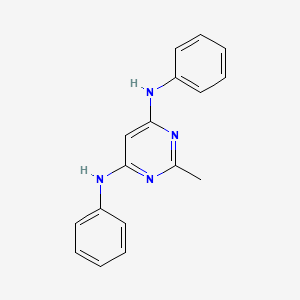molecular formula C17H16N4 B13782342 4,6-Dianilino-2-methyl-pyrimidine 