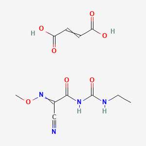 molecular formula C11H14N4O7 B13782368 Acetamide, 2-cyano-N-[(ethylamino)carbonyl]-2-(methoxyimino)-, (2E)-2-butenedioate CAS No. 65122-15-8