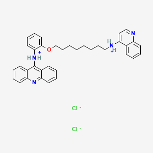 molecular formula C36H38Cl2N4O B13782371 9-(o-(8-(4-Quinolinylamino)octyloxy)anilino)acridine dihydrochloride CAS No. 66725-03-9