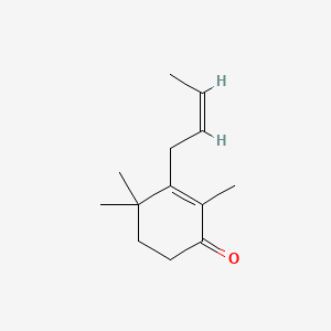 molecular formula C13H20O B13782386 (Z)-3-(2-Butenyl)-2,4,4-trimethylcyclohex-2-en-1-one CAS No. 67401-25-6