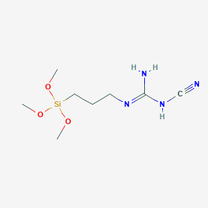 molecular formula C8H18N4O3Si B13782392 N-Cyano-N''-[3-(trimethoxysilyl)propyl]guanidine CAS No. 164007-84-5