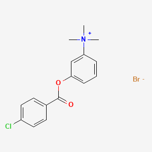 molecular formula C16H17BrClNO2 B13782398 3-(p-Chlorobenzoyloxy)phenyltrimethylammonium bromide CAS No. 64048-27-7