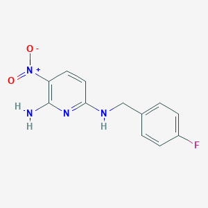molecular formula C12H11FN4O2 B137824 N6-[(4-fluorophenyl)methyl]-3-nitropyridine-2,6-diamine CAS No. 33400-49-6