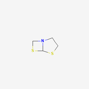 molecular formula C4H7NS2 B13782425 4,6-Dithia-1-azabicyclo[3.2.0]heptane CAS No. 260550-62-7