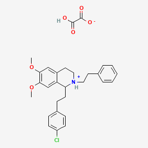 molecular formula C29H32ClNO6 B13782429 1-(4-Chlorophenethyl)-6,7-dimethoxy-2-phenethyl-1,2,3,4-tetrahydroisoquinoline oxalate CAS No. 63937-82-6