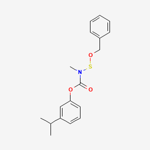molecular formula C18H21NO3S B13782460 Carbamic acid, methyl((phenylmethoxy)thio)-, 3-(1-methylethyl)phenyl ester CAS No. 86627-72-7
