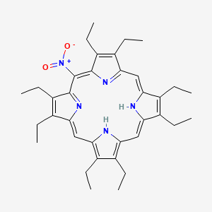 molecular formula C36H45N5O2 B13782479 2,3,7,8,12,13,17,18-Octaethyl-5-nitroporphyrin 