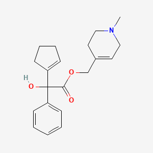 molecular formula C20H25NO3 B13782481 Mandelic acid, alpha-(1-cyclopentenyl)-, (1-methyl-1,2,3,6-tetrahydro-4-pyridyl)methyl ester CAS No. 93101-34-9