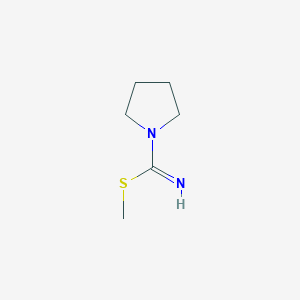 molecular formula C6H12N2S B13782489 1-Pyrrolidinecarboximidothioicacid,methylester(9CI) CAS No. 758658-51-4