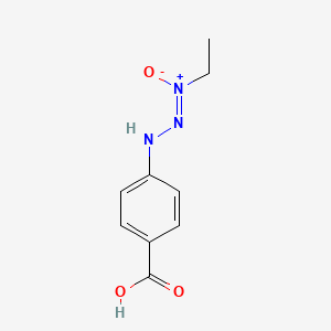 molecular formula C9H11N3O3 B13782536 Benzoic acid, 4-(3-ethyl-3-hydroxy-1-triazenyl)-(9CI) 