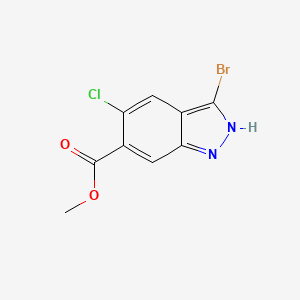 molecular formula C9H6BrClN2O2 B1378254 3-Bromo-5-chloro-1H-indazole-carboxylic acid methyl ester CAS No. 1352397-51-3