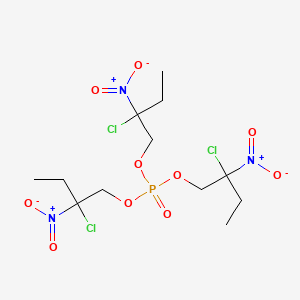 molecular formula C12H21Cl3N3O10P B13782558 Tris(2-chloro-2-nitro-1-butyl) phosphate CAS No. 64037-38-3