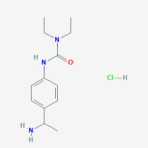 molecular formula C13H22ClN3O B1378257 1-[4-(1-Aminoethyl)phenyl]-3,3-diethylurea hydrochloride CAS No. 1394042-44-4