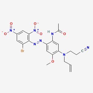 molecular formula C21H20BrN7O6 B13782573 N-[2-[(2-Bromo-4,6-dinitrophenyl)azo]-5-[(2-cyanoethyl)-2-propenylamino]-4-methoxyphenyl]acetamide CAS No. 68877-63-4