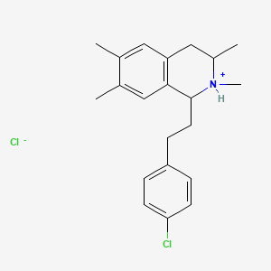 molecular formula C21H27Cl2N B13782579 Isoquinoline, 1,2,3,4-tetrahydro-1-(4-chlorophenethyl)-2,3,6,7-tetramethyl-, hydrochloride CAS No. 63937-87-1