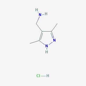 molecular formula C6H12ClN3 B1378259 (3,5-dimethyl-1H-pyrazol-4-yl)methanamine hydrochloride CAS No. 1384427-45-5