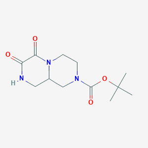 molecular formula C12H19N3O4 B1378260 tert-butyl 6,7-dioxo-octahydro-1H-pyrazino[1,2-a]piperazine-2-carboxylate CAS No. 1384699-68-6