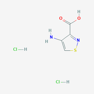 molecular formula C4H6Cl2N2O2S B1378261 4-氨基-1,2-噻唑-3-羧酸二盐酸盐 CAS No. 1394040-47-1
